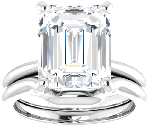 Sužadėtuvių Žiedas „Solitaire“ 14k white gold Emerald 11mm x 9mm (8)