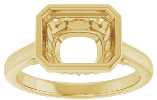 Sužadėtuvių Žiedas „Bezel-Set“ 14k yellow gold Emerald 9mm x 7mm (3)