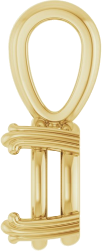 Pakabukas „Decorative Prong Solitaire“ 14k yellow gold Oval 9mm x 7mm (3)
