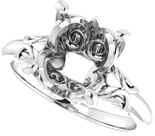 Sužadėtuvių Žiedas „Solitaire“ 14k white gold Oval 11mm x 9mm (5)