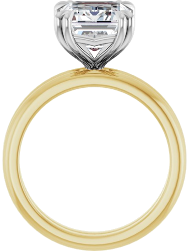 Sužadėtuvių Žiedas „Double Claw-Prong“ 14k yellow/white gold Emerald 10mm x 8mm (7)