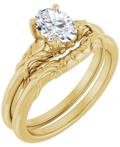 Sužadėtuvių Žiedas „Solitaire“ 14k yellow gold Oval 7mm x 5mm (6)
