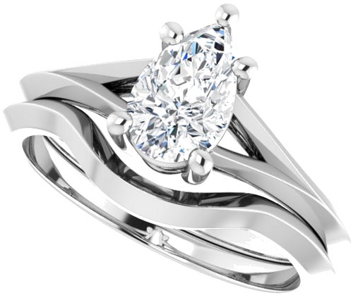 Sužadėtuvių Žiedas „Solitaire“ 925 Sidabro Pear Shape 8mm x 5mm (10)