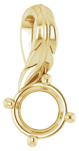 Pakabukas „Solitaire Feather“ 10k yellow gold Round 5.2mm (1)