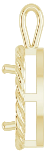 14K Yellow  12x10 mm Oval Pendant Mounting (3)