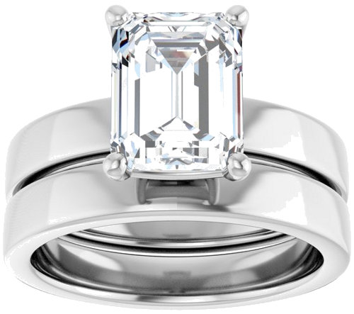 Sužadėtuvių Žiedas „Solitaire“ 585 Baltojo Aukso Emerald 9mm x 7mm (8)