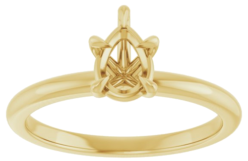 14K Yellow 7x5 mm Pear Solitaire Engagement Ring Mounting (3)
