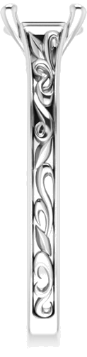 Sužadėtuvių Žiedas „Solitaire Scroll“ 925 Sidabro Round 6.5mm (4)