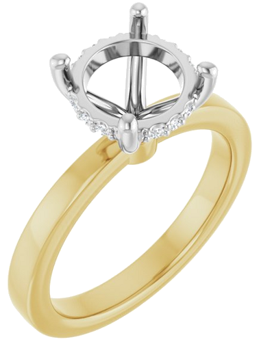 Sužadėtuvių Žiedas „Hidden Halo-Style“ 14k yellow/white gold Round 8.8mm (1)