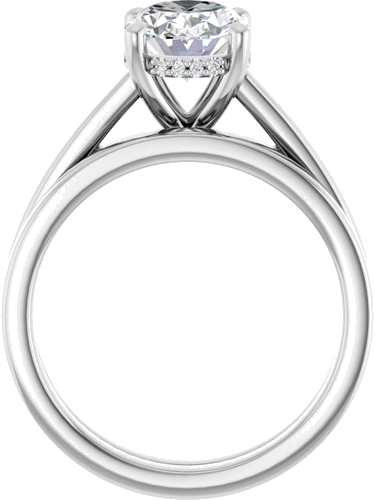 Sužadėtuvių Žiedas „Hidden Halo-Style“ 14k white gold Oval 9mm x 7mm (7)