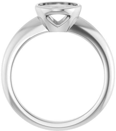 Sužadėtuvių Žiedas „Bezel-Set Solitaire“ 14k white gold Round 7.4mm (2)
