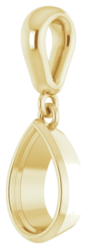 Pakabukas „Bezel-Set“ 585 Geltonojo Aukso Pear Shape 8mm x 5mm (2)