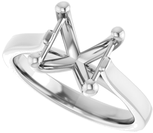 Sužadėtuvių Žiedas 14k white gold Square 7mm (5)