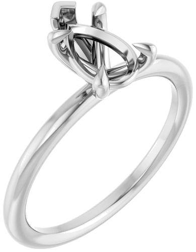 Sužadėtuvių Žiedas „Claw-Prong Solitaire“ 14k white gold Pear 8.5mm x 5.5mm (1)