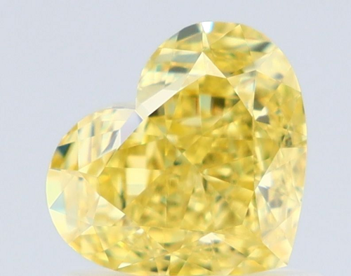 1.02 carat Fancy Intense Yellow-VVS1 Natūralus Heart Deimantas (1)