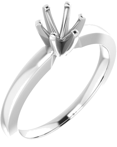 Sužadėtuvių Žiedas „Solitaire“ 14k white gold Round 5.2mm (1)