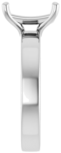 14K White 9x7 mm Emerald Solitaire Engagement Ring Mounting (4)