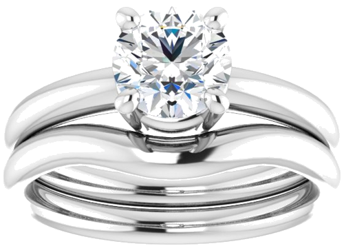 14K White 6.5 mm Round Engagement Ring Mounting (8)