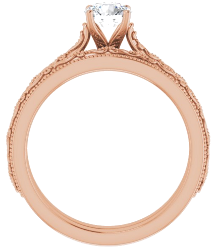 14K Rose  5.2 mm Round Solitaire Engagement Ring Mounting (7)