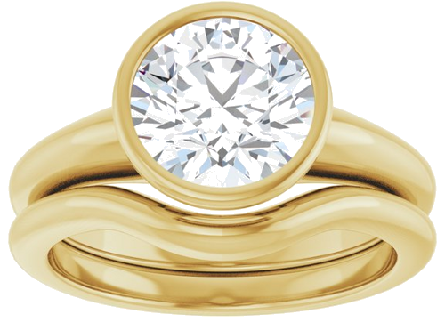 Sužadėtuvių Žiedas „Bezel-Set Solitaire“ 14k yellow gold Round 8.2mm (8)