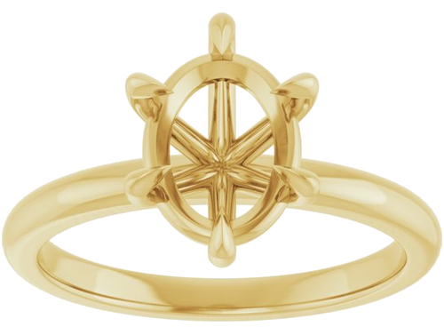 Sužadėtuvių Žiedas „Solitaire“ 585 Geltonojo Aukso Oval 9mm x 7mm (3)