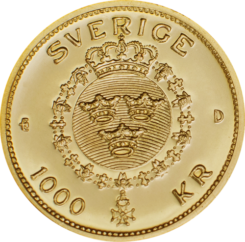 1000 крон Густав III Швеция 1992 золотая монета (2)