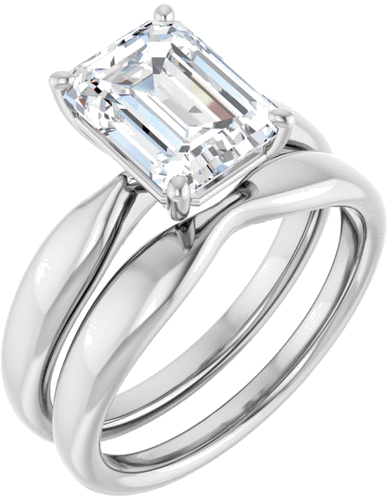 Sužadėtuvių Žiedas „Solitaire“ 585 Baltojo Aukso Emerald 9mm x 7mm (6)