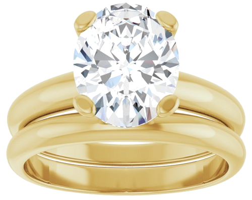 Sužadėtuvių Žiedas „Solitaire“ 10k yellow gold Oval 10mm x 8mm (8)
