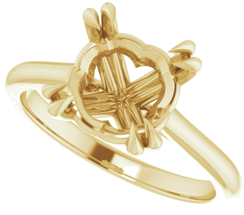 Sužadėtuvių Žiedas „Solitaire“ 585 Geltonojo Aukso Round 9.4mm (5)