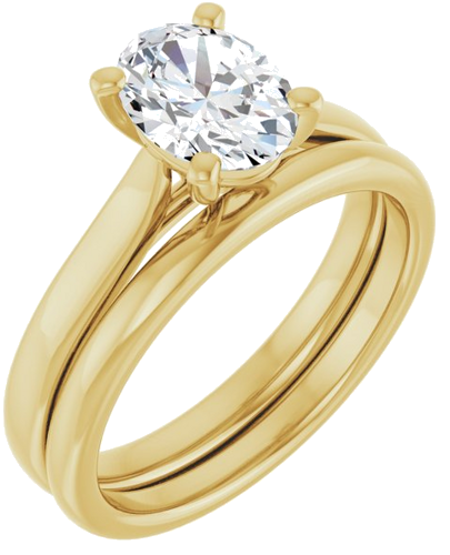 Sužadėtuvių Žiedas „Solitaire“ 585 Geltonojo Aukso Oval 8mm x 6mm (6)