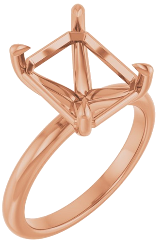 Sužadėtuvių Žiedas „Claw-Prong“ 14k rose gold Emerald 11mm x 9mm (1)