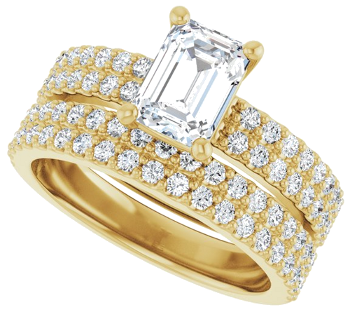 Sužadėtuvių Žiedas „Solitaire“ 14k yellow gold Emerald 7mm x 5mm (5)