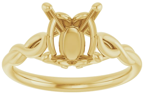 Sužadėtuvių Žiedas „Solitaire Sculptural“ 14k yellow gold Oval 10mm x 8mm (3)