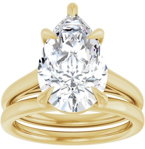 Sužadėtuvių Žiedas „Claw-Pong“ 14k yellow gold Pear 14mm x 9mm (8)