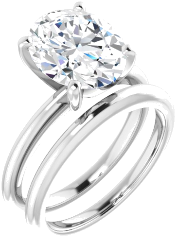 Sužadėtuvių Žiedas „Solitaire“ 585 Baltojo Aukso Oval 11mm x 9mm (6)