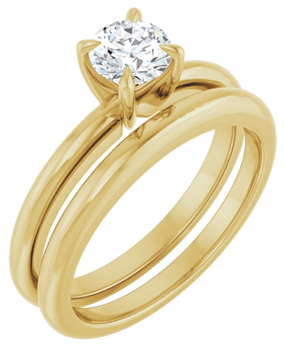 Sužadėtuvių Žiedas „Claw-Prong Solitaire“ 14k yellow gold Round 5.2mm (6)