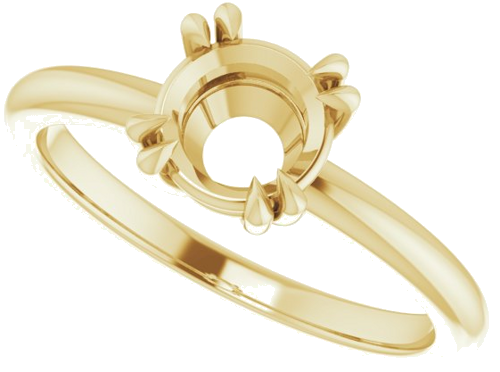 14K Yellow 6.5 mm Round Solitaire Engagement Ring Mounting (5)