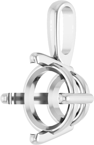 Pakabukas „Solitaire“ 14k white gold Round 9mm (2)