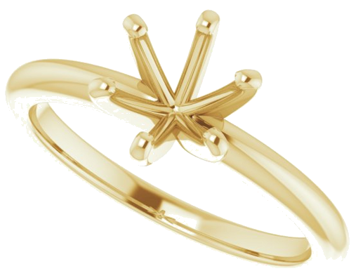 14K Yellow  6.5 mm Round Solitaire Engagement Ring Mounting (5)