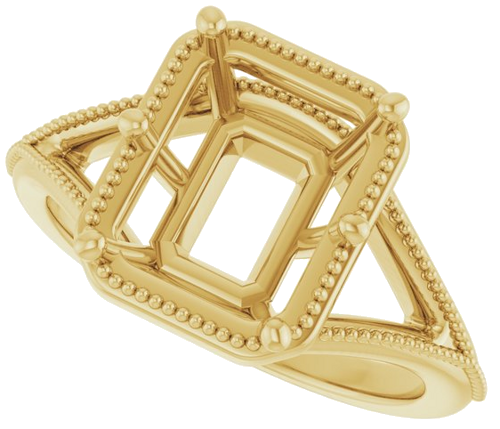 Sužadėtuvių Žiedas „Solitaire“ 14k yellow gold Emerald 10mm x 8mm (5)