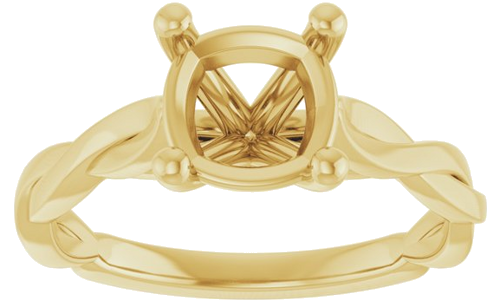 Sužadėtuvių Žiedas „Infinity-Inspired“ 14k yellow gold Cushion 7mm (3)