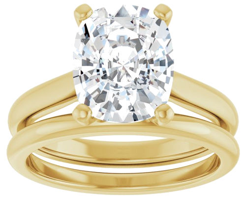 Sužadėtuvių Žiedas 10k yellow gold Elongated Cushion 10mm x 8mm (8)