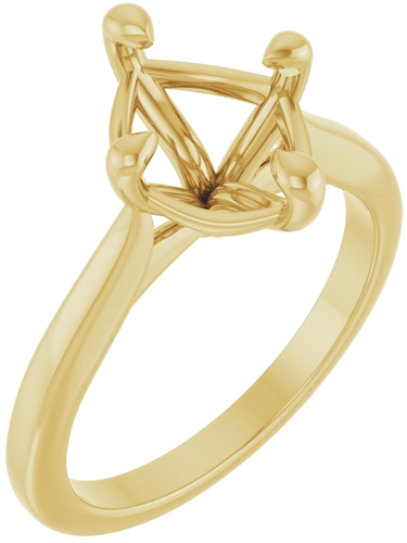 Sužadėtuvių Žiedas „Solitaire“ 14k yellow gold Elongated Cushion 10mm x 8mm (1)