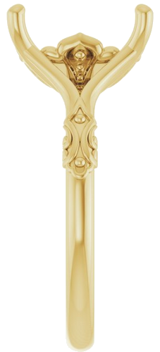 Sužadėtuvių Žiedas „Solitaire Sculptural“ 14k yellow gold Emerald 10mm x 8mm (4)