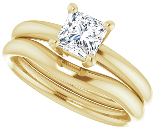 Sužadėtuvių Žiedas „Solitaire“ 585 Geltonojo Aukso Square 5mm (10)