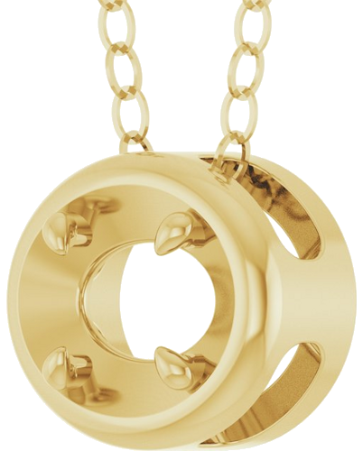 Pakabukas „Solitaire Slide“ 14k yellow gold Oval 7mm x 5mm (2)