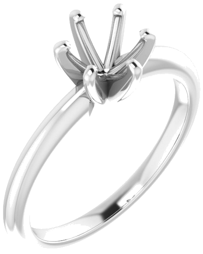 Sužadėtuvių Žiedas „Solitaire“ 585 Baltojo Aukso Round 6mm (1)