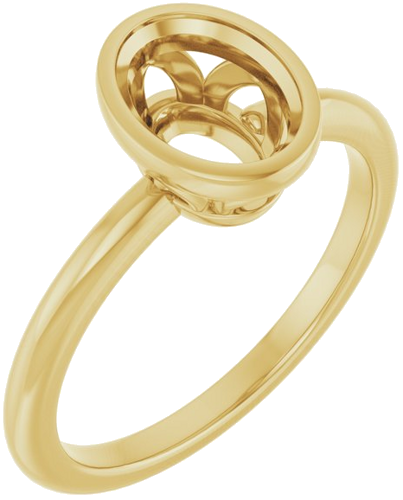 Sužadėtuvių Žiedas „Bezel-Set“ 10k yellow gold Oval 8mm x 6mm (1)