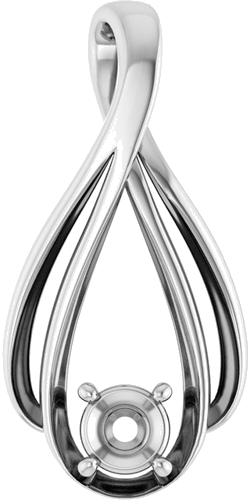 Pakabukas „Solitaire“ 10k white gold Round 4.4mm (1)