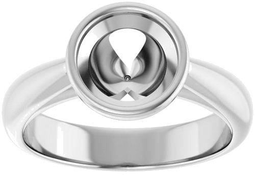 Sužadėtuvių Žiedas „Bezel-Set Solitaire“ 14k white gold Round 7.4mm (3)